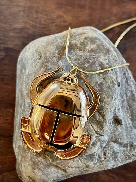 scarab occult magic egyptian necklace pendant