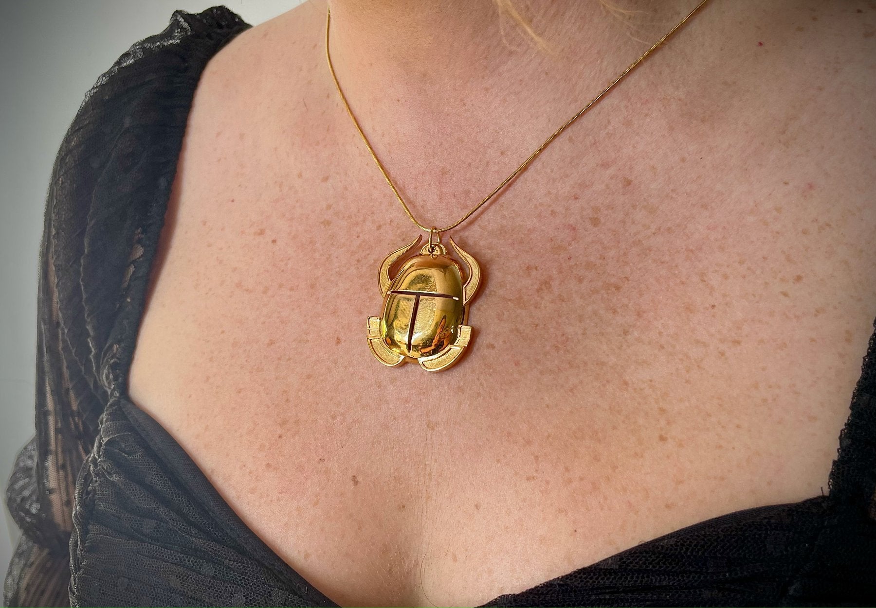 scarab occult magic egyptian necklace pendant