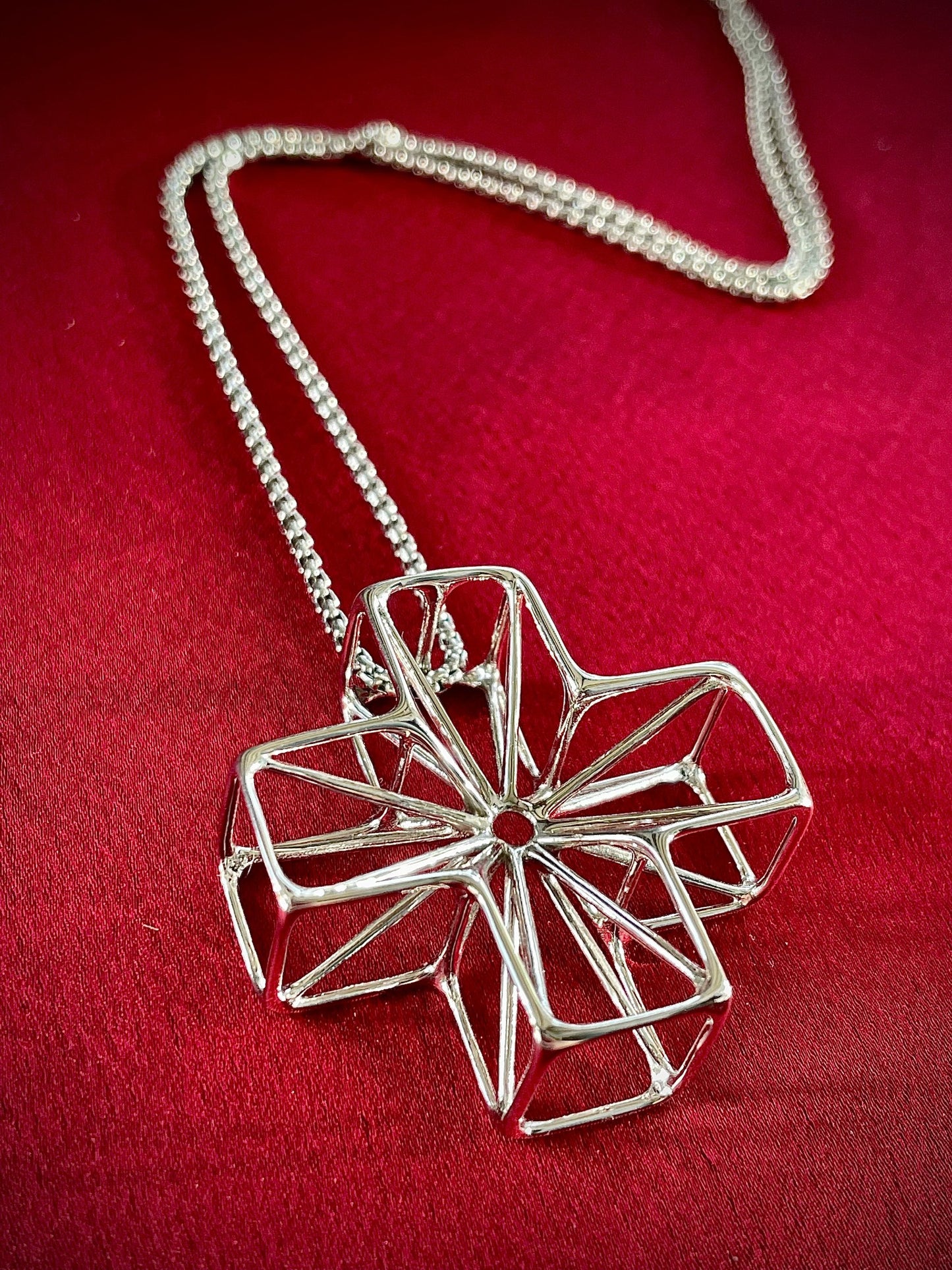 medical cross geometric necklace pendant