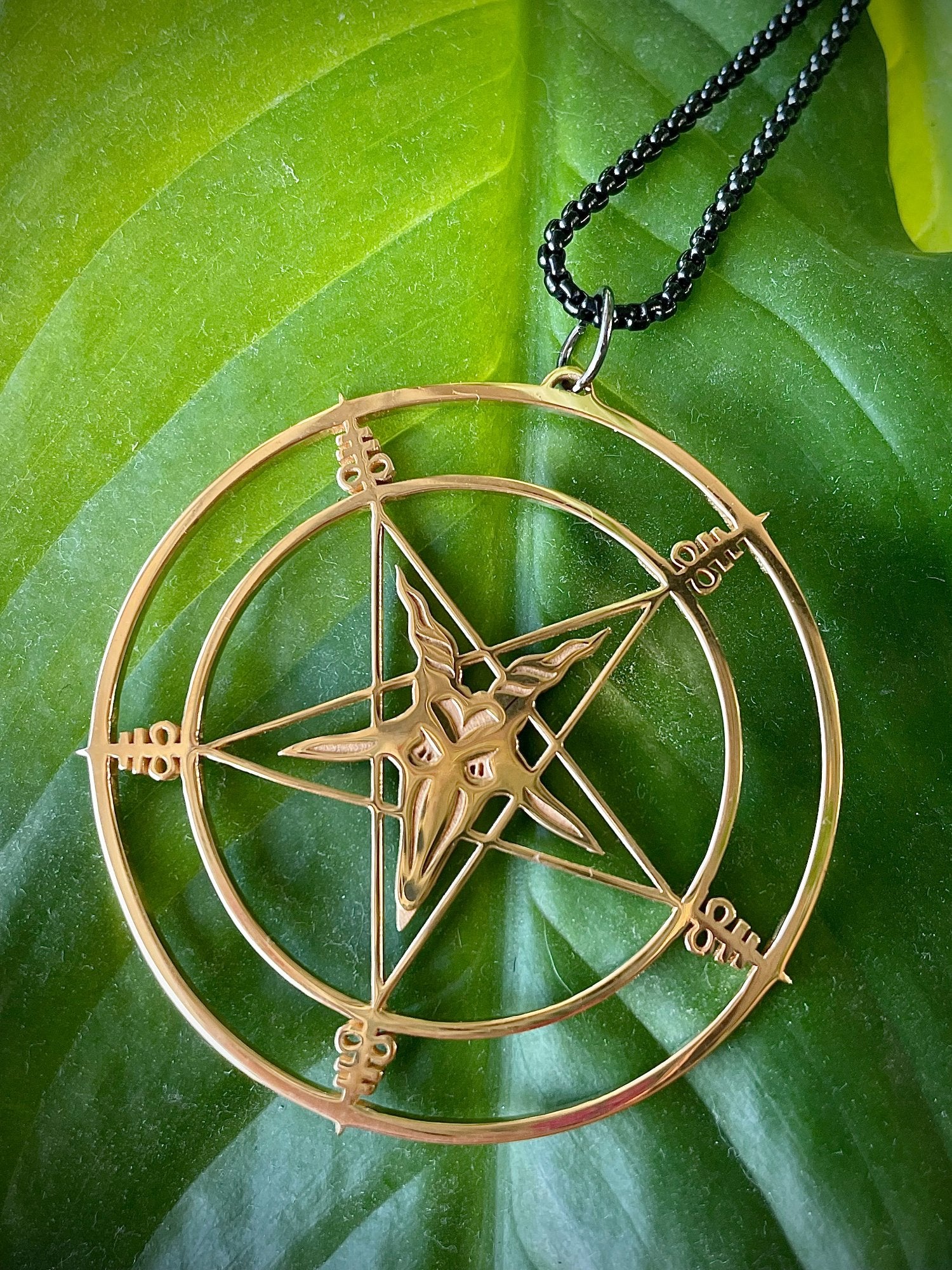 pentagram baphomet occult magic necklace pendant