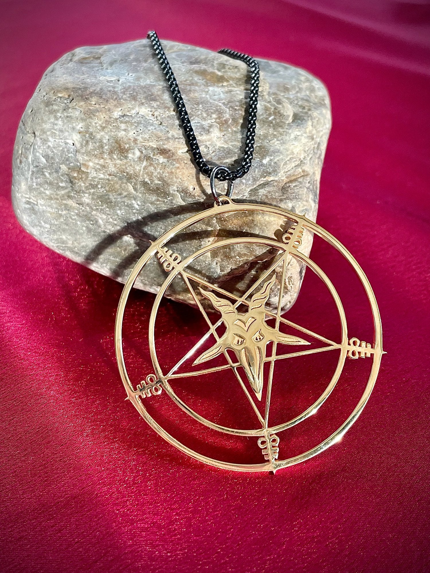 pentagram baphomet occult magic necklace pendant