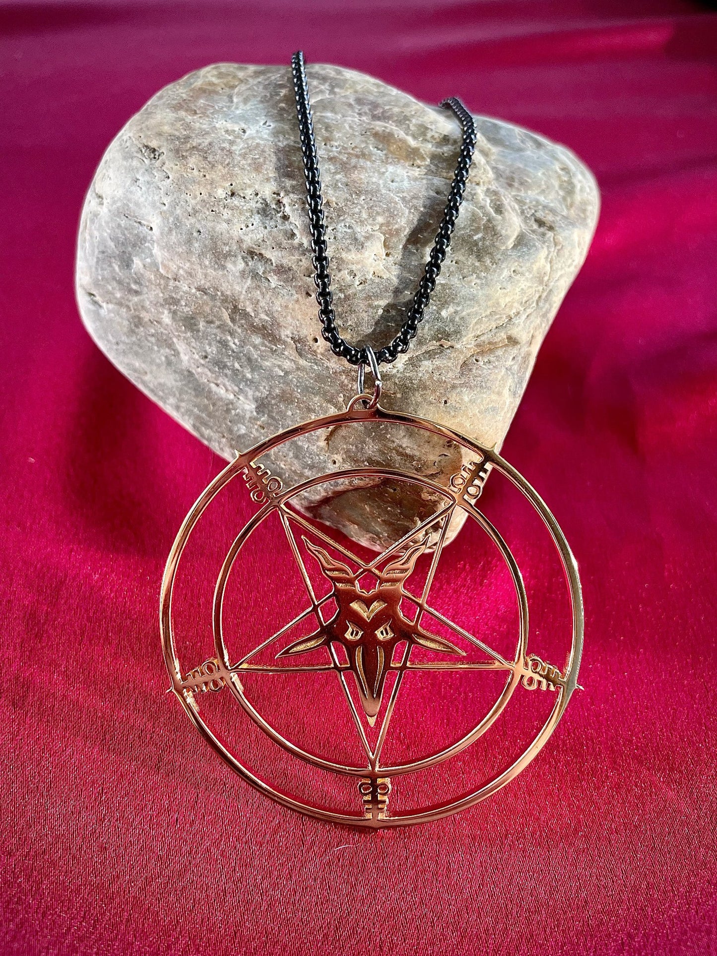 pentagram baphomet occult magic necklace pendant