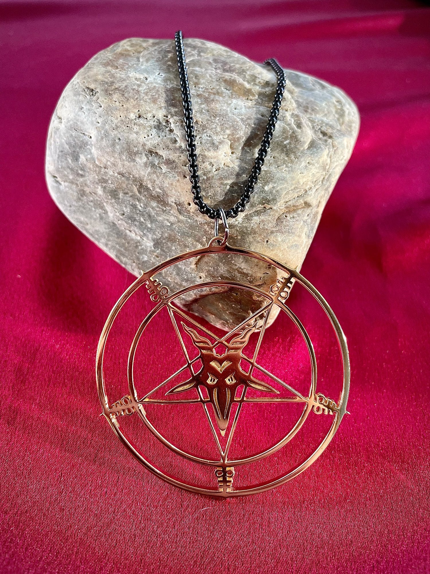 pentagram baphomet occult magic necklace pendant