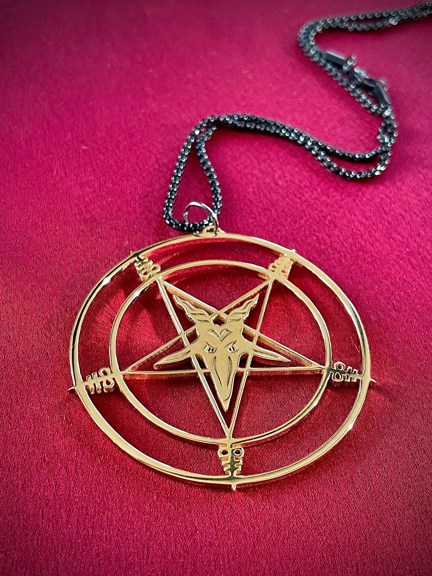 pentagram baphomet occult magic necklace pendant